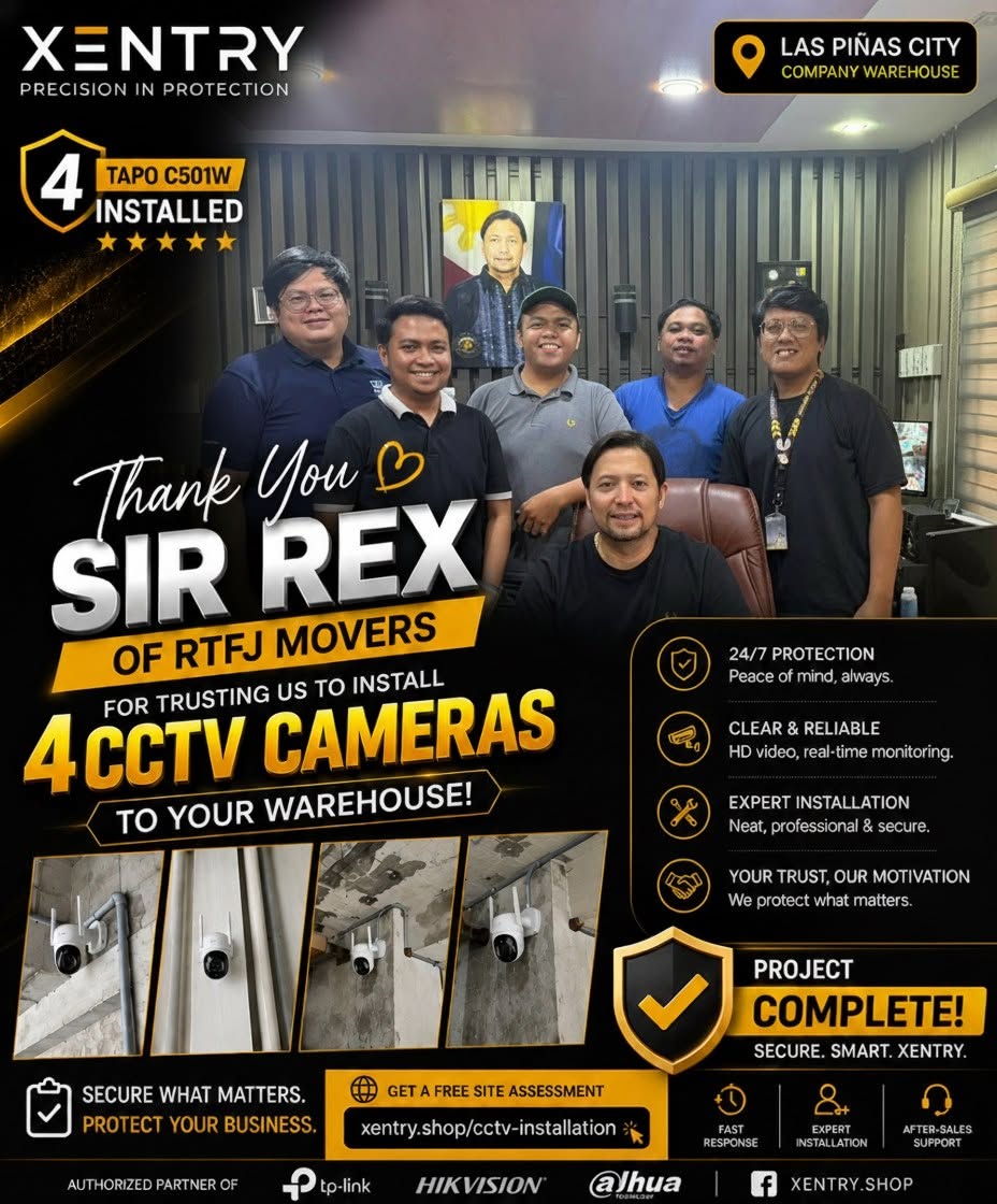 Completed four-camera CCTV installation for RTFJ Movers in Las Piñas City